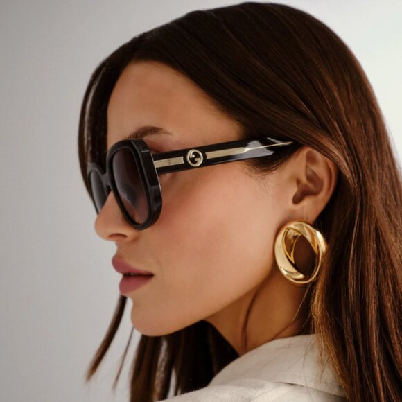 NEW GUCCI WOMEN SUNGLASSES, BLACK WOMEN EYEWEAR GUCCI GG1557SK 001 main image 4